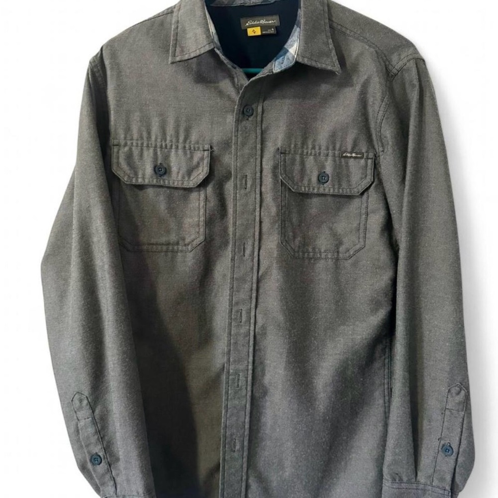 Eddie Bauer Men’s Dark Charcoal Button-Up Shirt